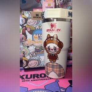 Stanley White Tumbler with Plaid Accent